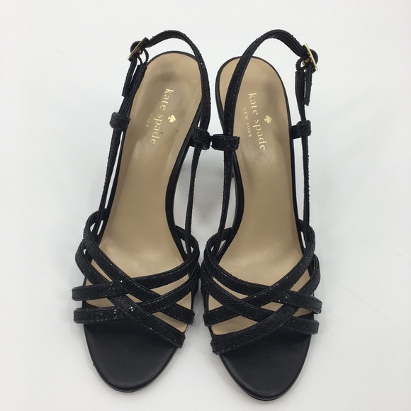 Kate spade black strapped high heels size 9M - Picture 3 of 13